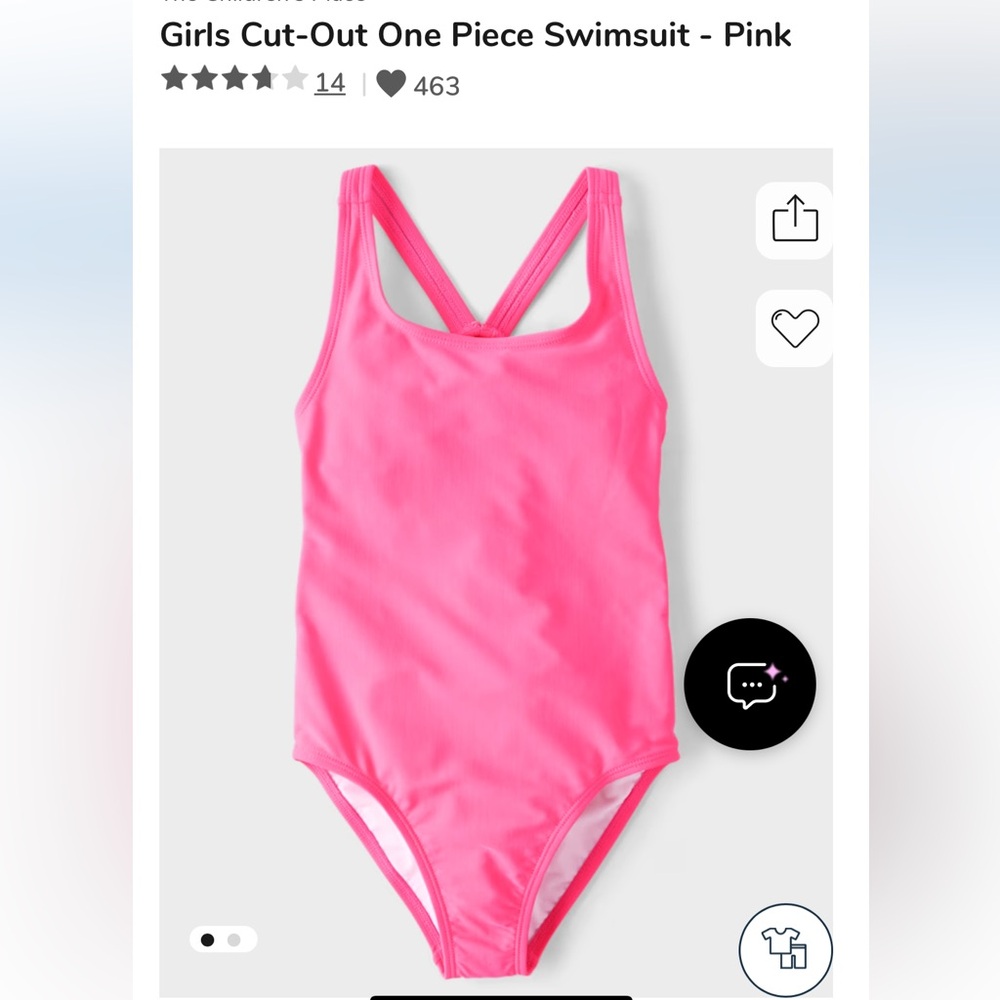 The Children's Place Vibrant Pink One-Piece Swimsuit (1)